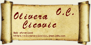 Olivera Cicović vizit kartica